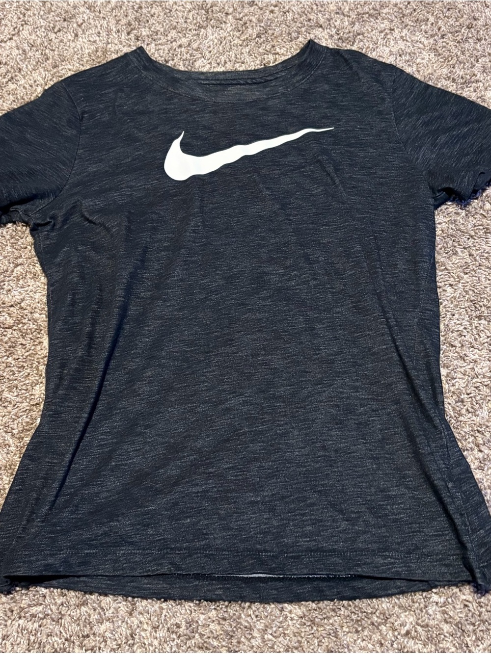 Nike Black Heather Tee with White Swoosh